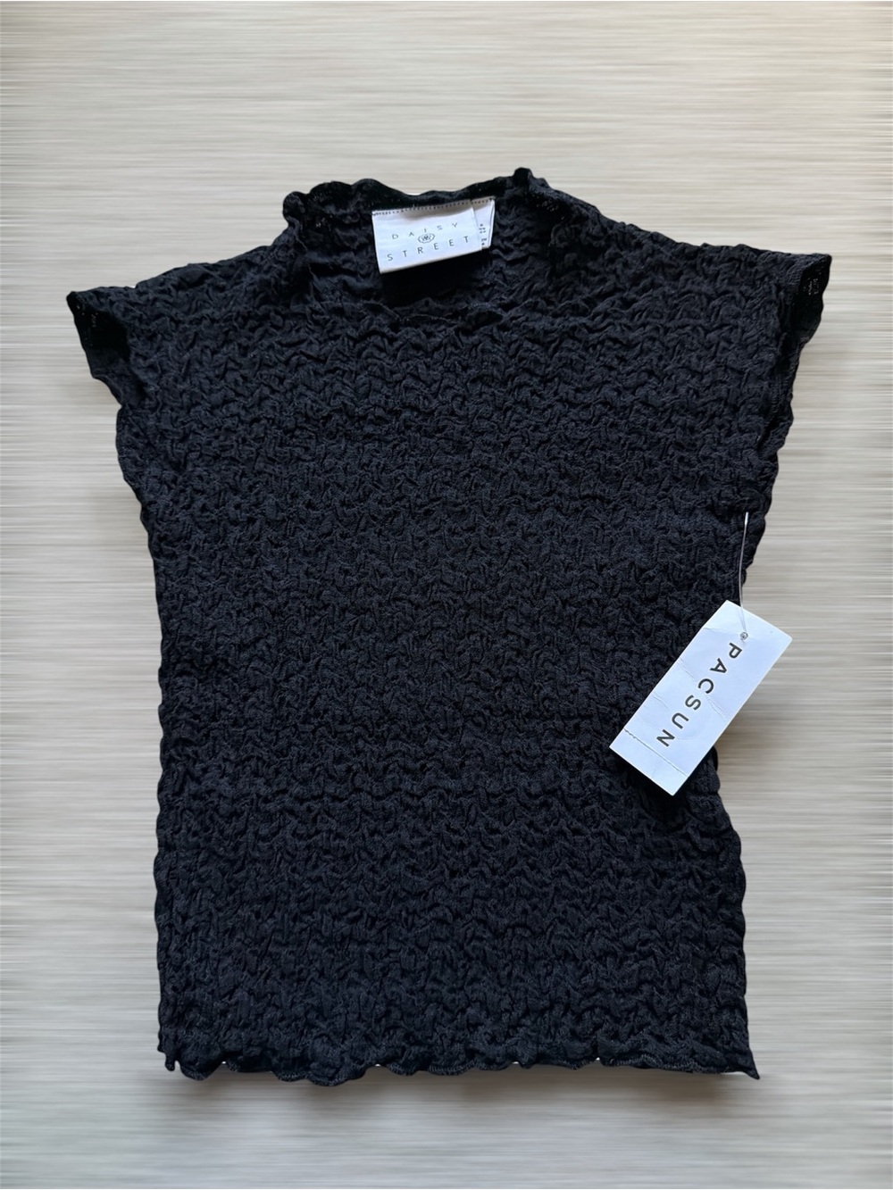 PacSun Black Textured Knit Tee